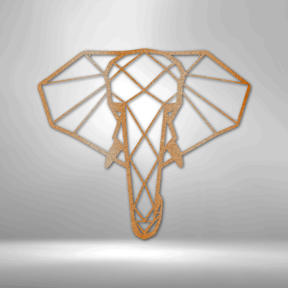 Geometric Elephant Steel Sign Laser Cut Powder Coated Home & Office Metal Wall D